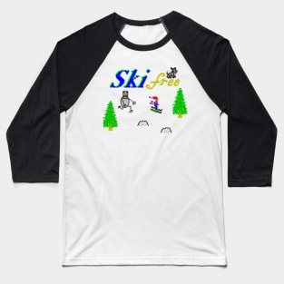 Skifree Retro 90’s PC Game Baseball T-Shirt